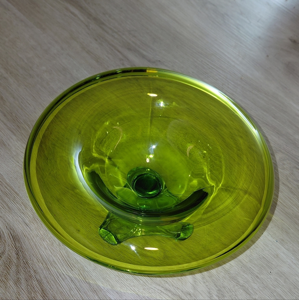 Viking Green Glass Decorative Bowl